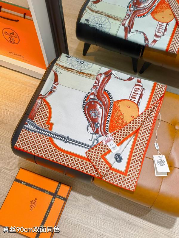 Hermes silk scarf 90X90cm E39 (18)