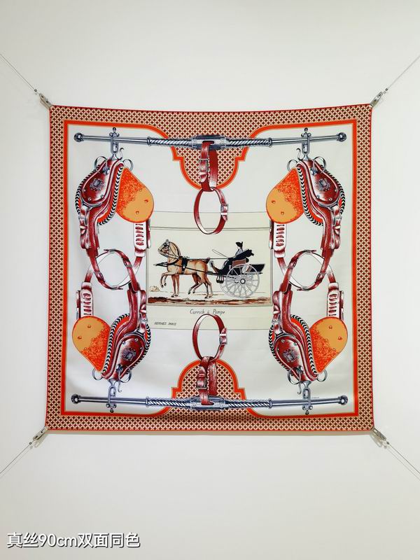 Hermes silk scarf 90X90cm E39 (19)