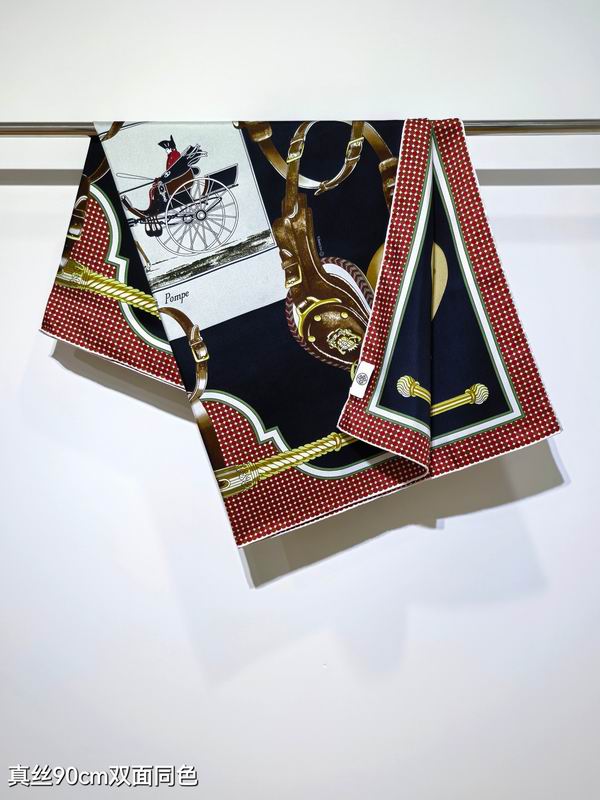 Hermes silk scarf 90X90cm E39 (24)