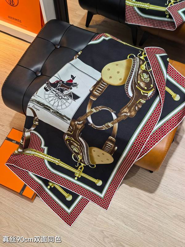 Hermes silk scarf 90X90cm E39 (27)