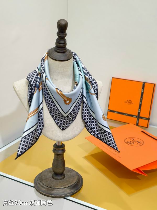Hermes silk scarf 90X90cm E39 (3)