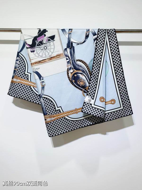 Hermes silk scarf 90X90cm E39 (4)