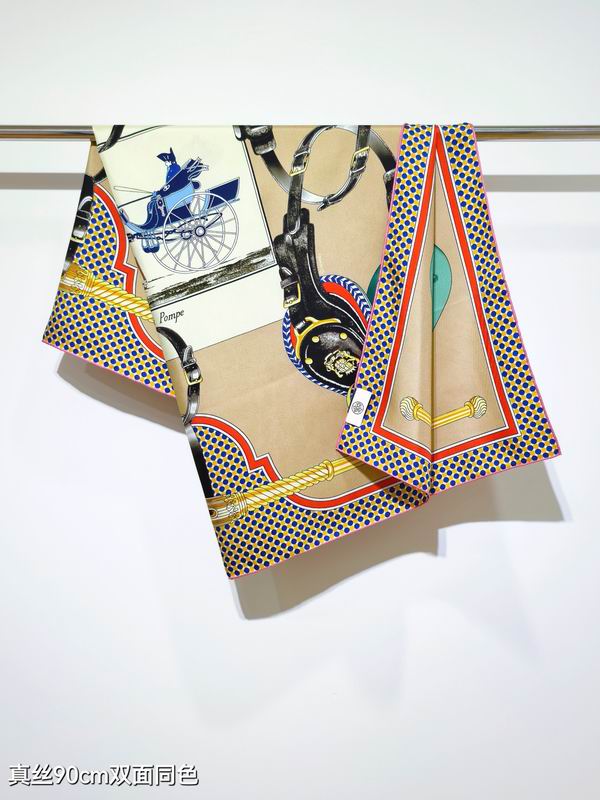 Hermes silk scarf 90X90cm E39 (44)