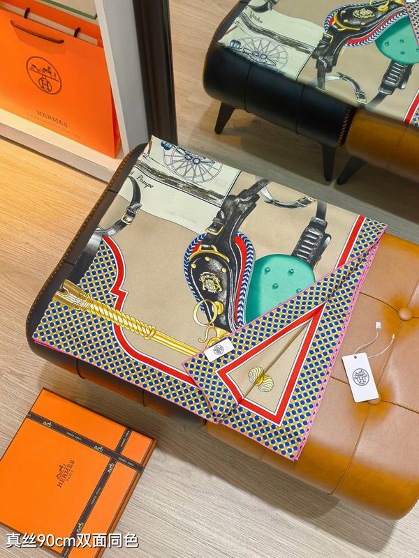 Hermes silk scarf 90X90cm E39 (48)