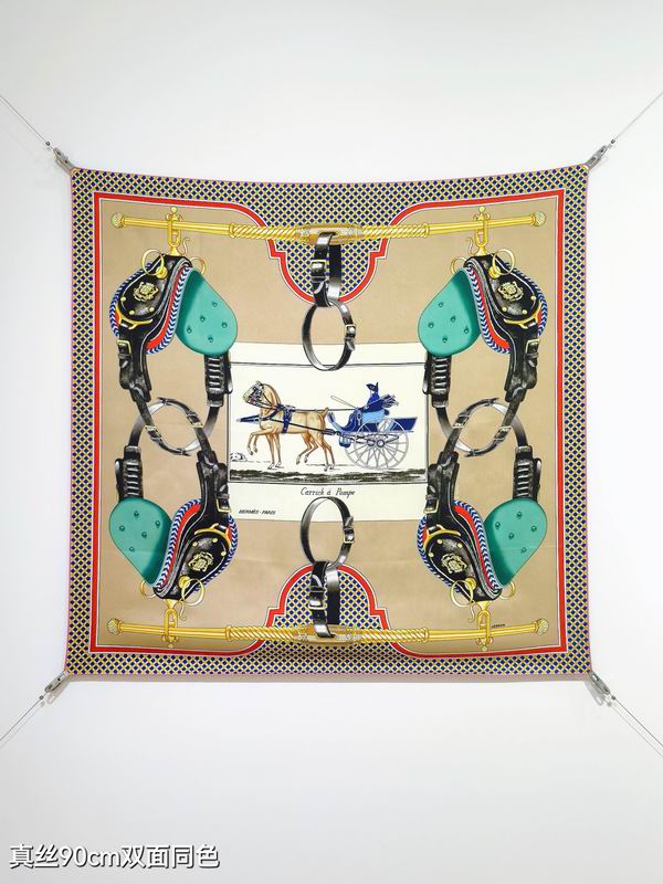 Hermes silk scarf 90X90cm E39 (49)