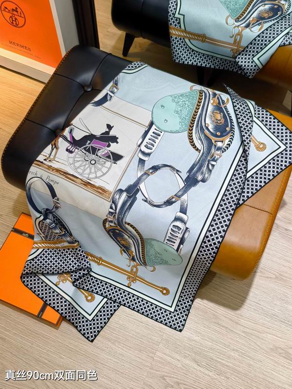 Hermes silk scarf 90X90cm E39 (7)