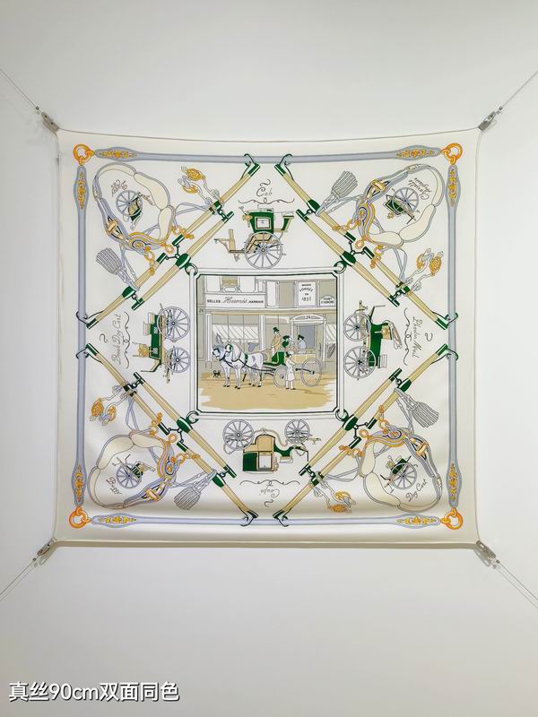 Hermes silk scarf 90X90cm E40 (18)