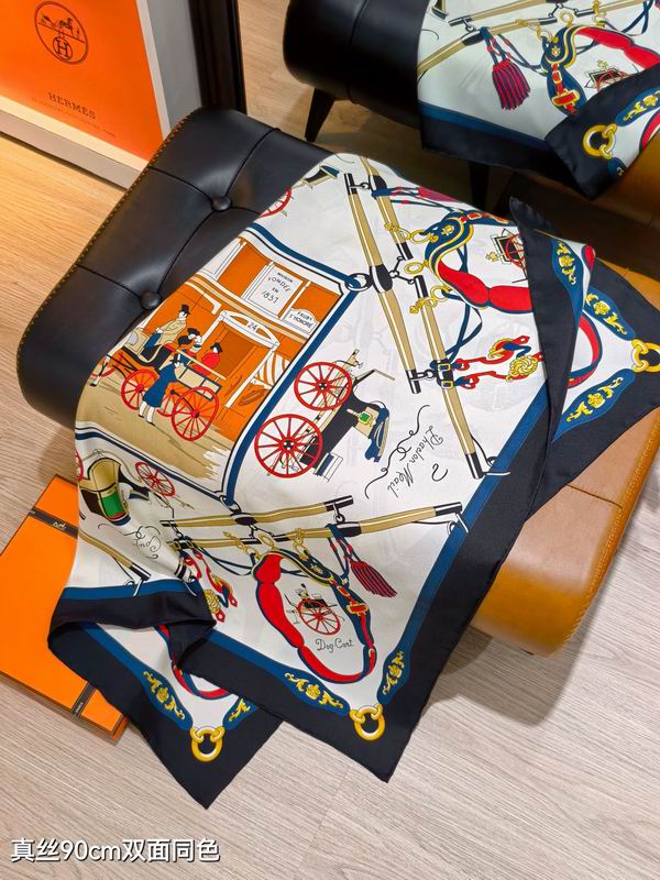 Hermes silk scarf 90X90cm E40 (26)