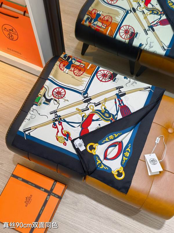 Hermes silk scarf 90X90cm E40 (27)