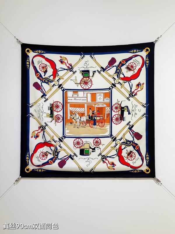 Hermes silk scarf 90X90cm E40 (28)