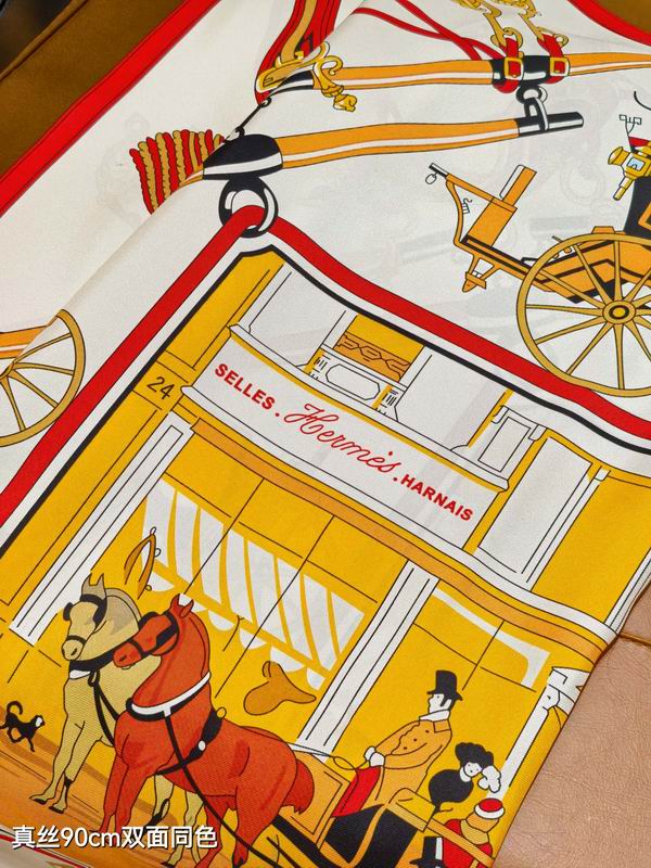Hermes silk scarf 90X90cm E40 (5)