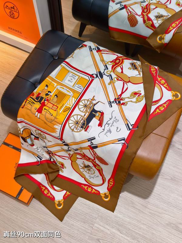 Hermes silk scarf 90X90cm E40 (6)
