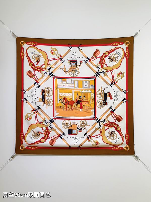 Hermes silk scarf 90X90cm E40 (8)