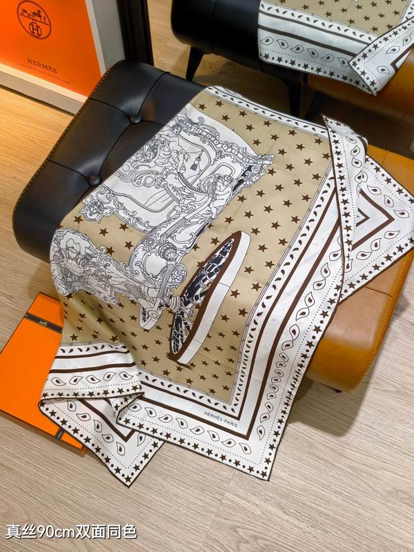 Hermes silk scarf 90X90cm E41 (7)