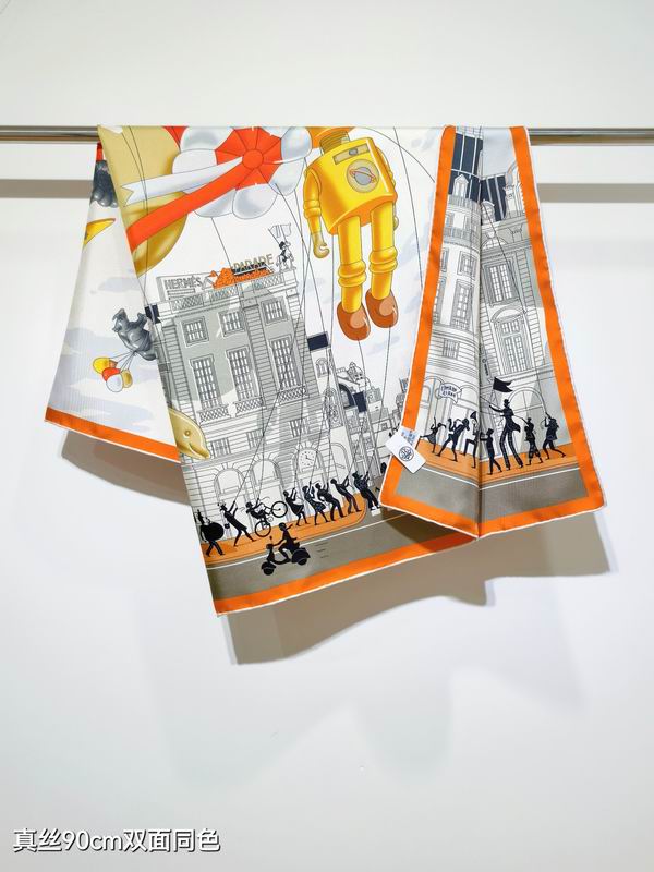 Hermes silk scarf 90X90cm E42 (27)