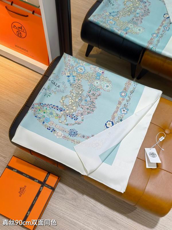 Hermes silk scarf 90X90cm E42 (28)