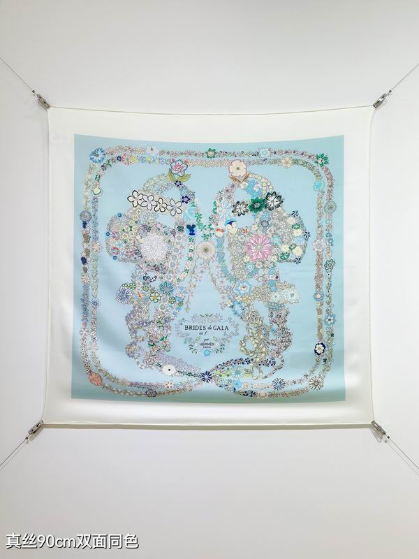 Hermes silk scarf 90X90cm E42 (29)