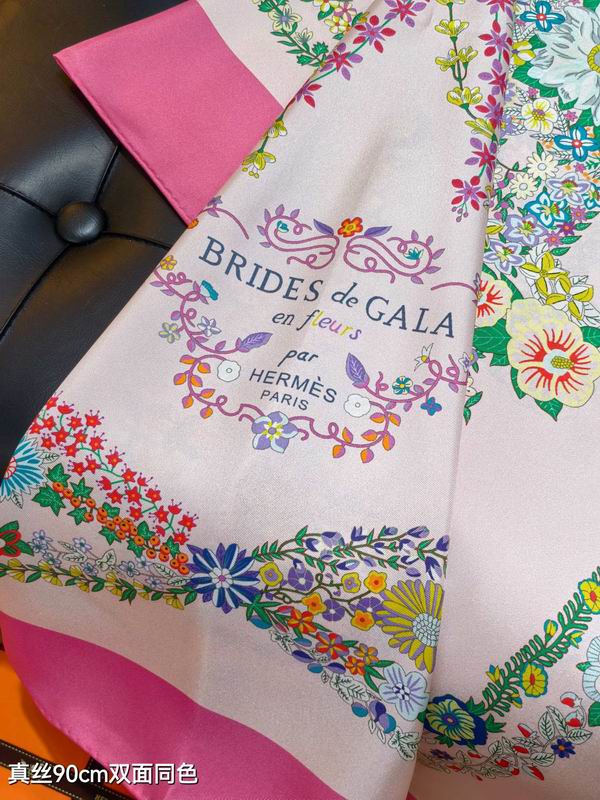 Hermes silk scarf 90X90cm E42 (46)
