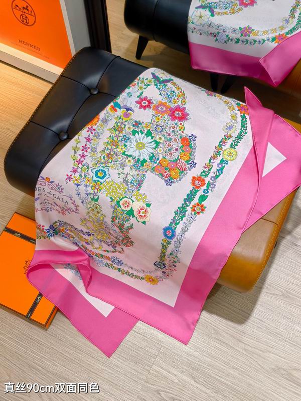 Hermes silk scarf 90X90cm E42 (47)