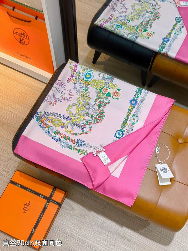 Hermes silk scarf 90X90cm E42 (48)