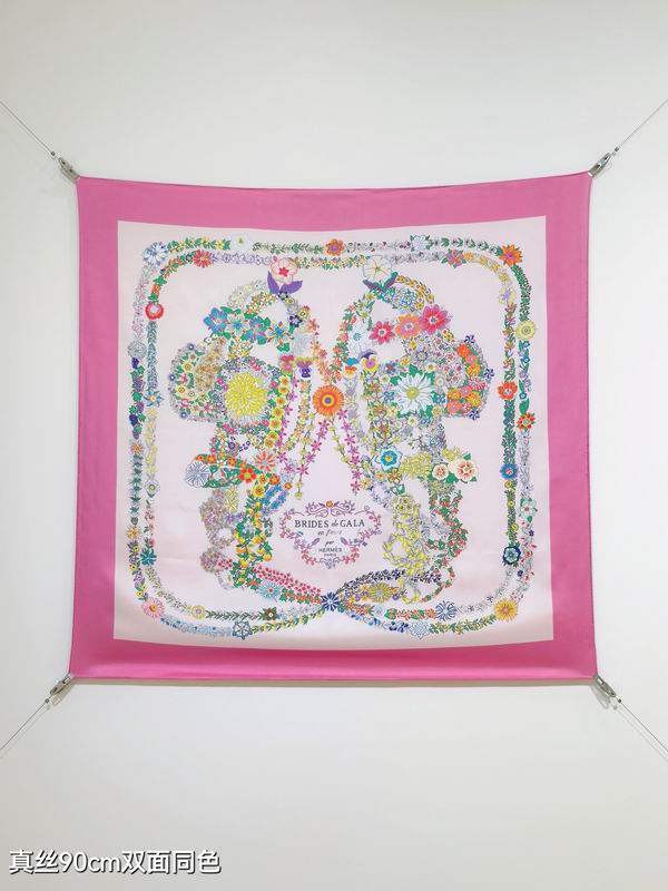 Hermes silk scarf 90X90cm E42 (49)