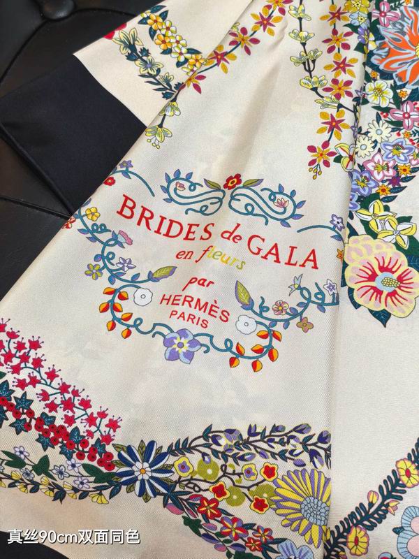 Hermes silk scarf 90X90cm E42 (6)