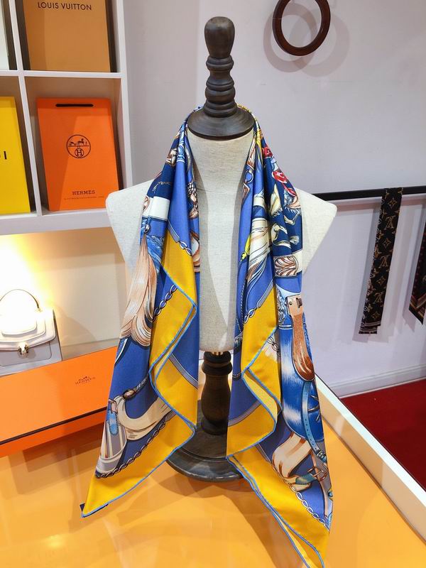 Hermes silk scarf 90X90cm E91 (11)