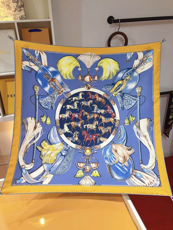 Hermes silk scarf 90X90cm E91 (14)