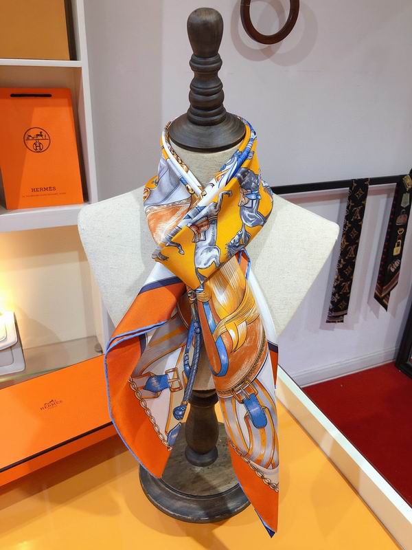 Hermes silk scarf 90X90cm E91 (19)