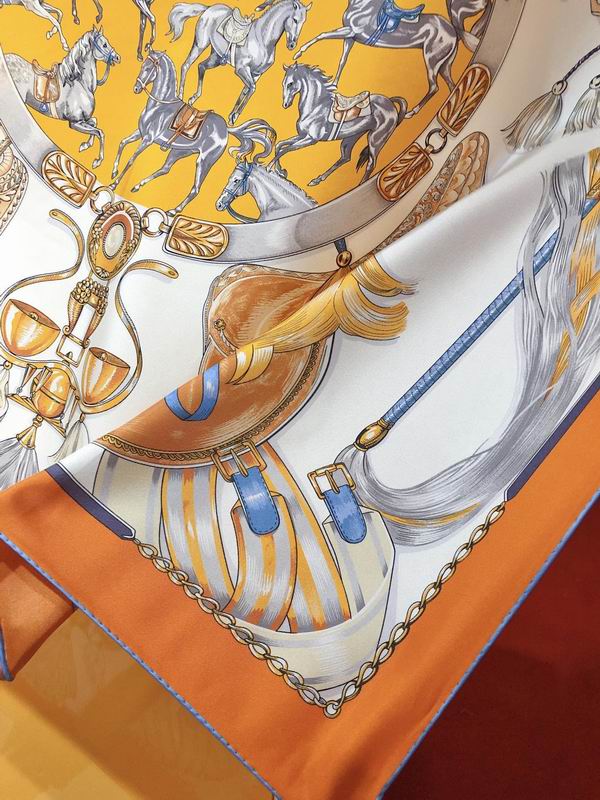 Hermes silk scarf 90X90cm E91 (22)