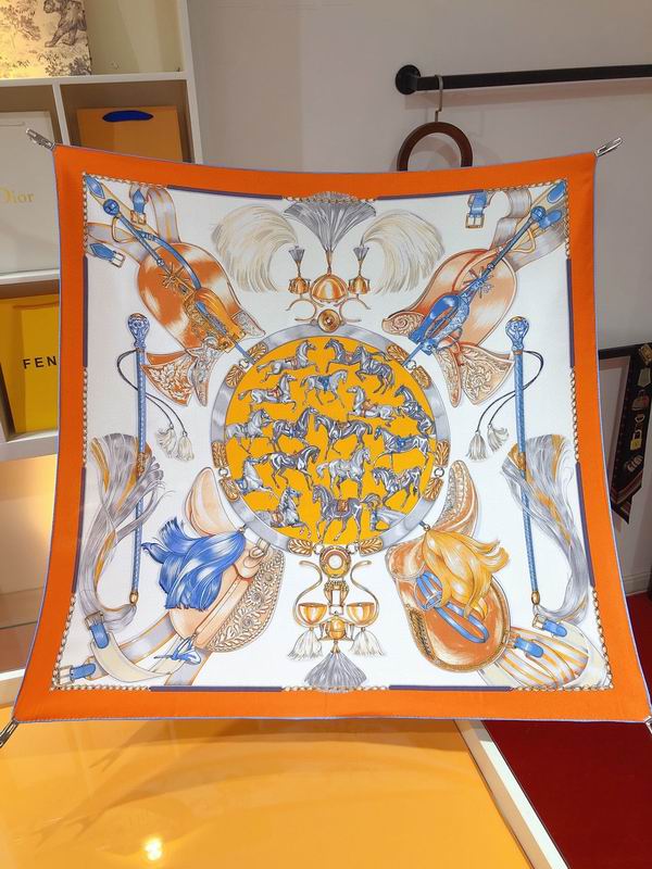 Hermes silk scarf 90X90cm E91 (23)