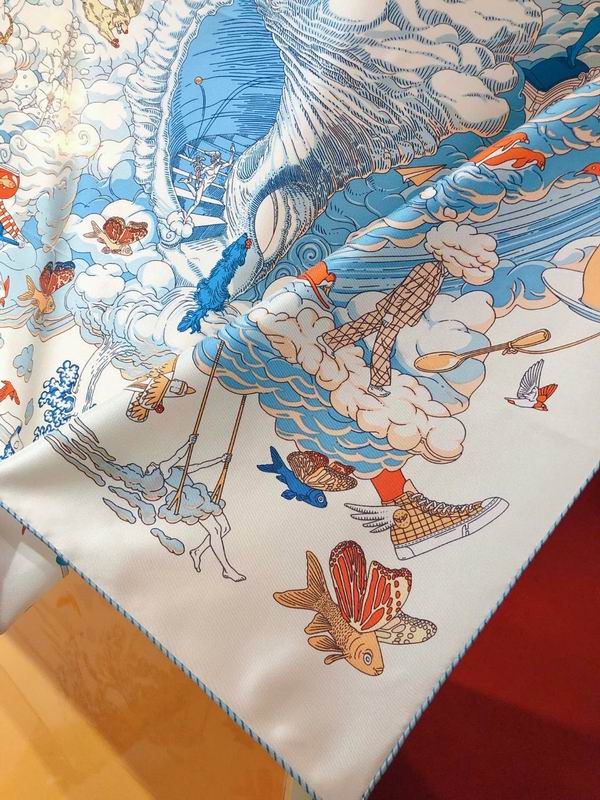 Hermes silk scarf 90X90cm E92 (5)
