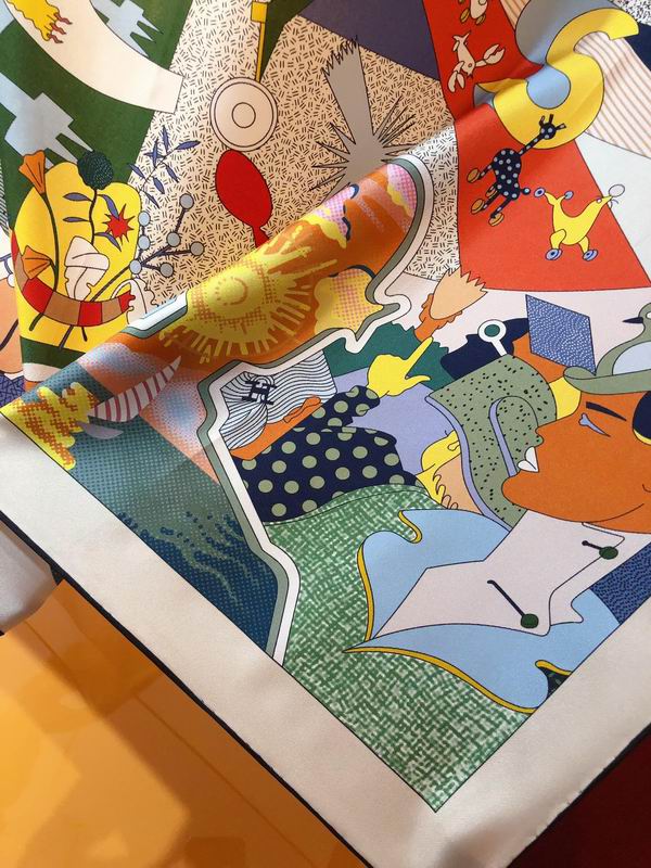 Hermes silk scarf 90X90cm E93 (5)