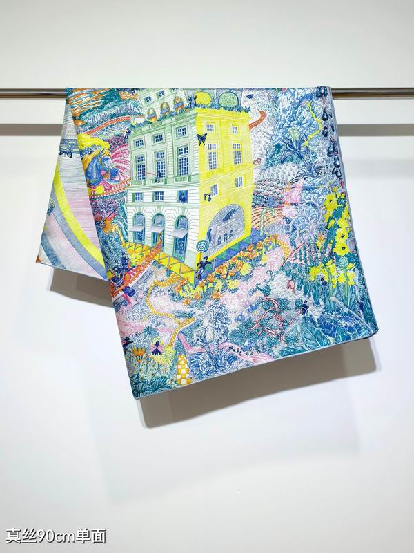 Hermes silk scarf 90X90cm E94 (15)