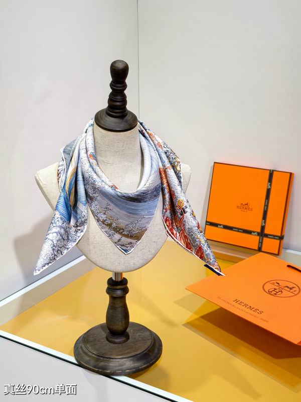 Hermes silk scarf 90X90cm E94 (2)