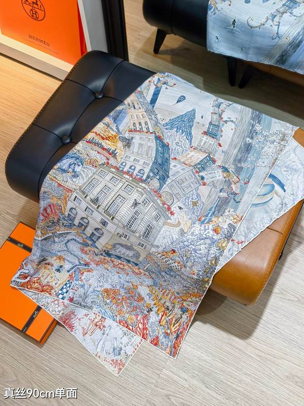 Hermes silk scarf 90X90cm E94 (6)