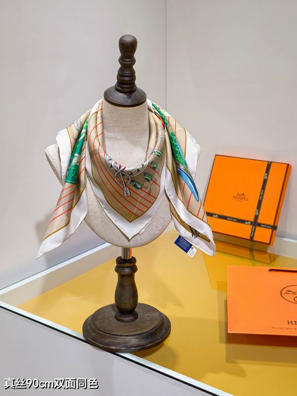 Hermes silk scarf 90X90cm E99 (11)