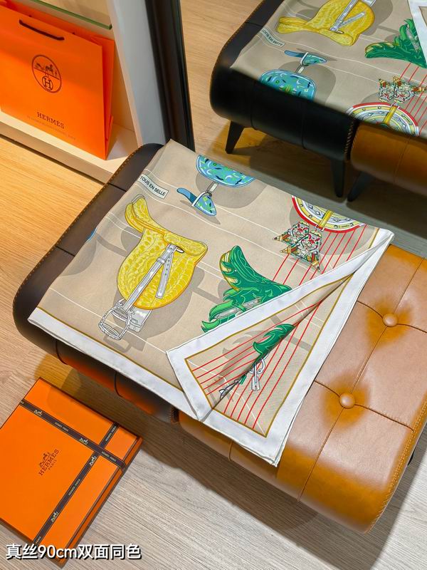 Hermes silk scarf 90X90cm E99 (15)