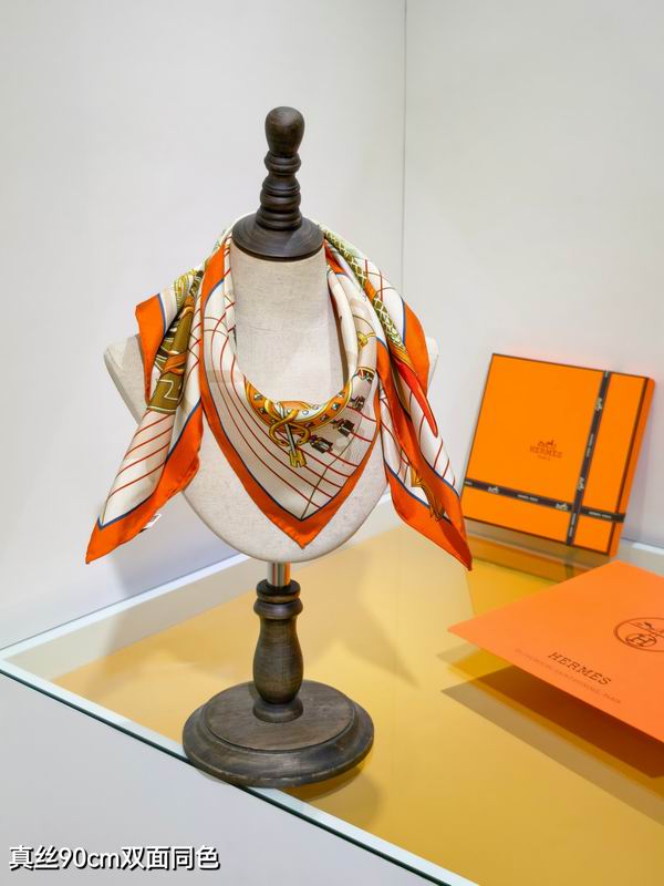 Hermes silk scarf 90X90cm E99 (2)
