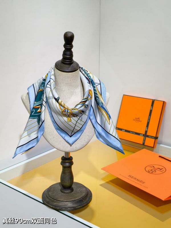 Hermes silk scarf 90X90cm E99 (20)