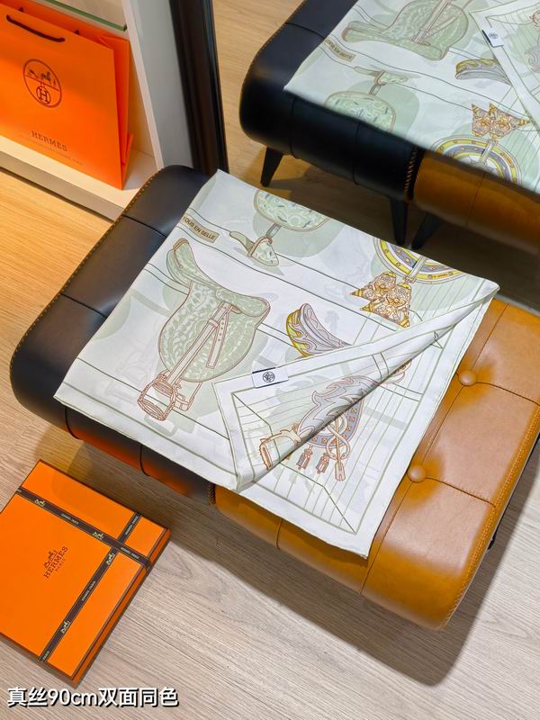 Hermes silk scarf 90X90cm E99 (34)