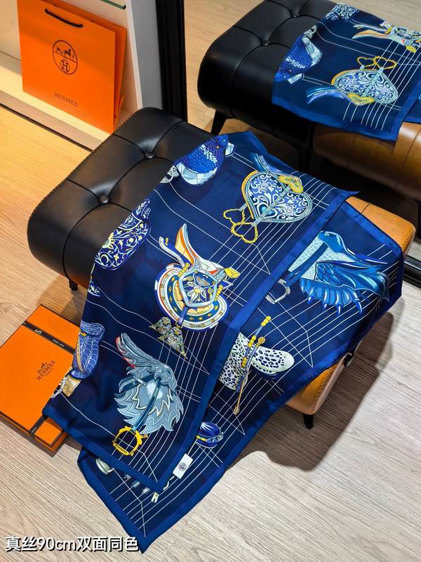 Hermes silk scarf 90X90cm E99 (39)