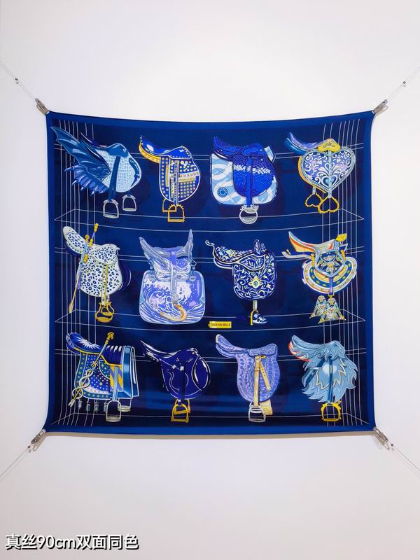 Hermes silk scarf 90X90cm E99 (42)