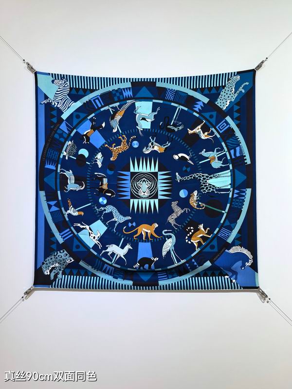 Hermes silk scarf 90X90cm E99 (48)