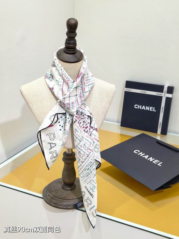 Chanel silk Scarf 90X90cm E06 (1)