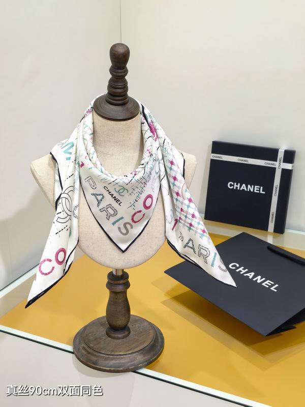 Chanel silk Scarf 90X90cm E06 (2)