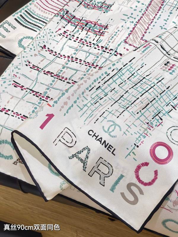 Chanel silk Scarf 90X90cm E06 (6)