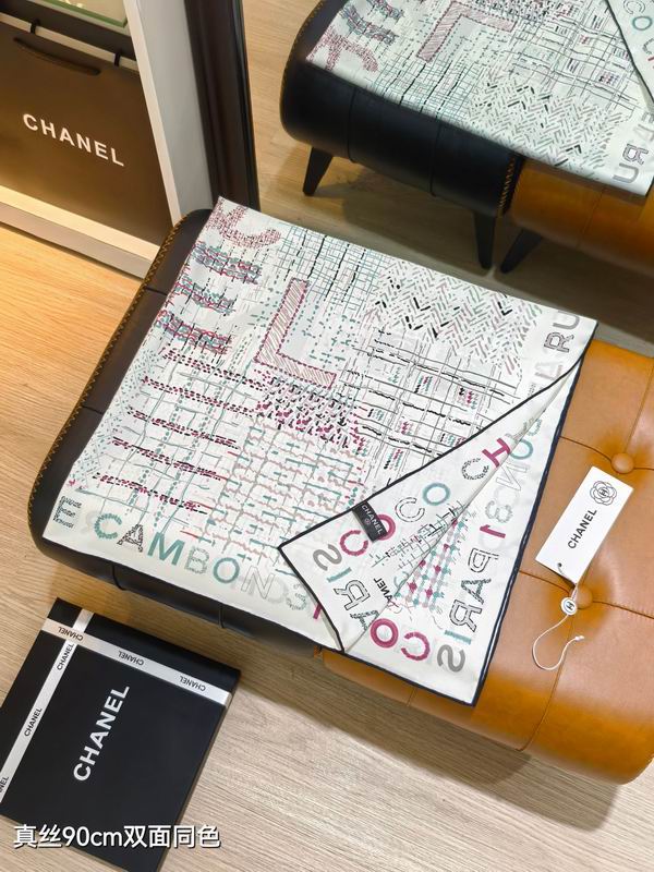 Chanel silk Scarf 90X90cm E06 (8)