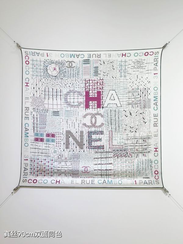 Chanel silk Scarf 90X90cm E06 (9)