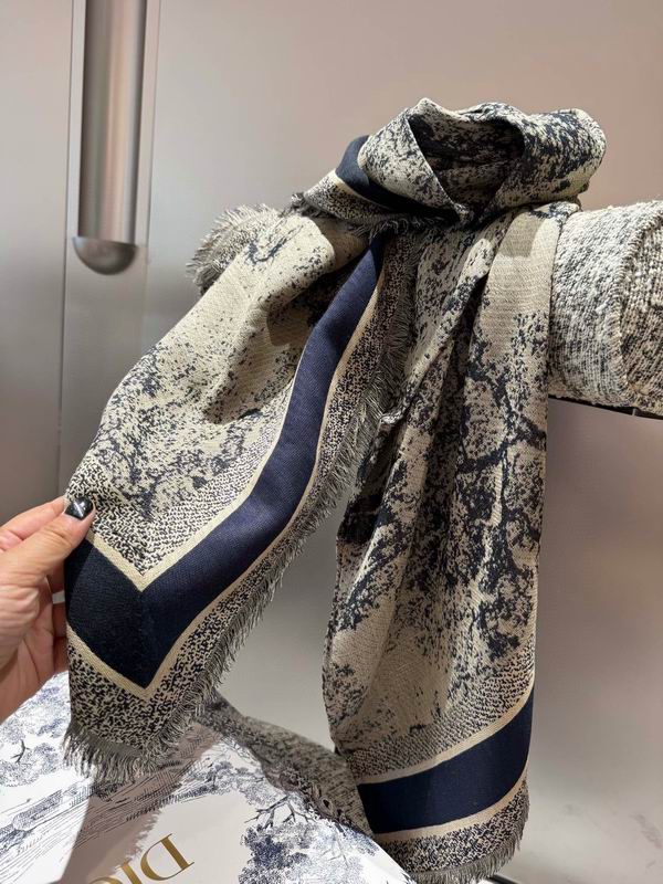 Dior scarf 140X140cm 57%羊毛 43%真丝 E03 (2)